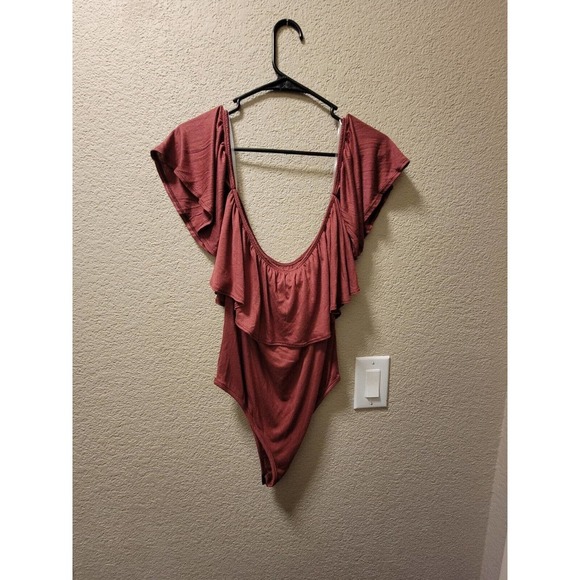 NWT ELH Studio Off The Shoulder Bodysuit Brown Size XL - Picture 5 of 5